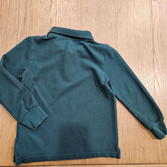 Janie and Jack Green  Polo Long Sleeve Shirt Size 4T - Picture 4 of 4
